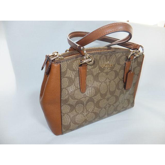 COACH - 正規美品★COACH★コｰチシグネチャ-柄ハンドバッグ/ブラウン
