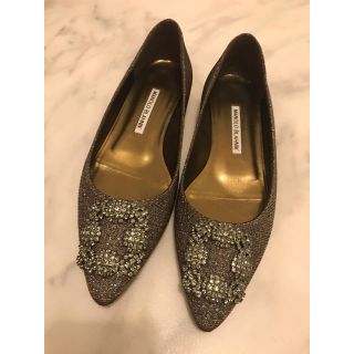 マノロブラニク(MANOLO BLAHNIK)のマノロブラニク   限定 ハンギシグリッター フラット (ハイヒール/パンプス)