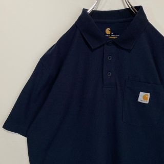 カーハート(carhartt)のカーハート Carhartt ポロシャツ ネイビー 希少  Tシャツ 古着(ポロシャツ)