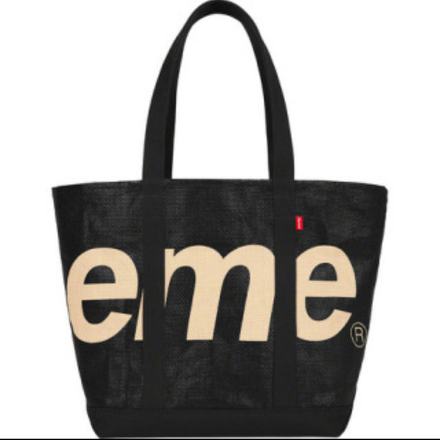 Supreme Raffia Tote black トート　バッグ　黒メンズ