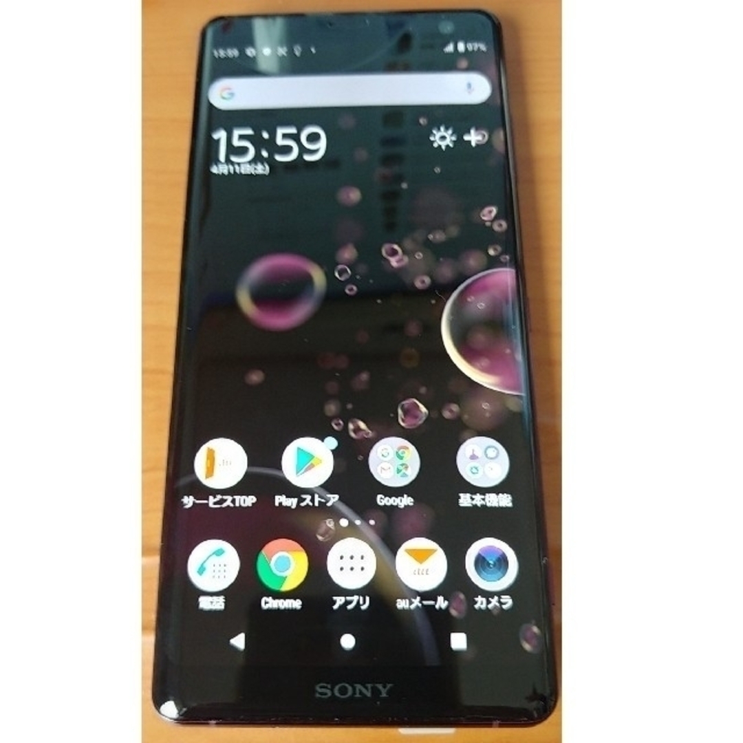 Xperia(エクスペリア)の美品 SIMフリー Xperia XZ3 SOV39 ボルドー レッド おまけ スマホ/家電/カメラのスマートフォン/携帯電話(スマートフォン本体)の商品写真