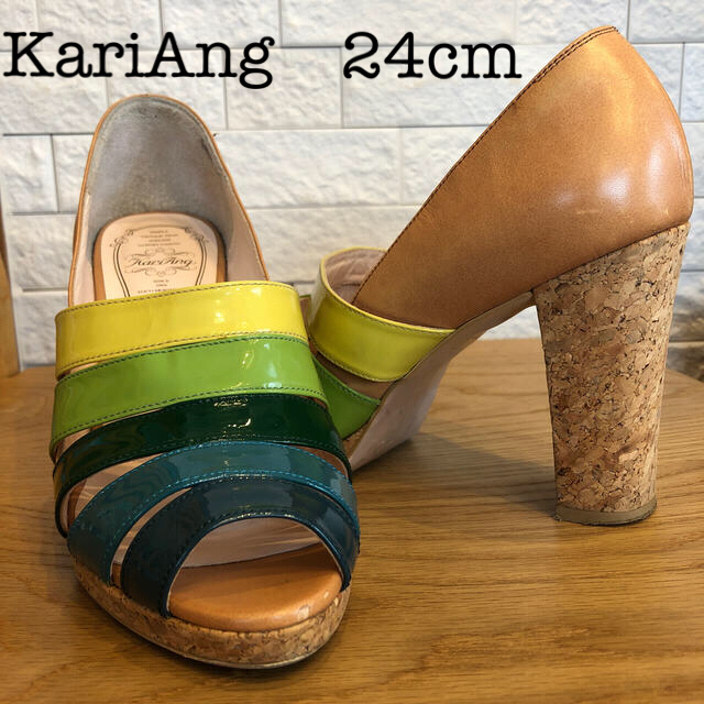 kariang(カリアング)のカリアング　パンプス　24.0cm  グリーン 緑 レディースの靴/シューズ(ハイヒール/パンプス)の商品写真