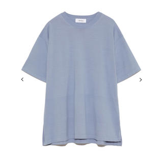 ミラオーウェン(Mila Owen)のＴシャツライクニット　ブルー　新品未使用(Tシャツ(半袖/袖なし))