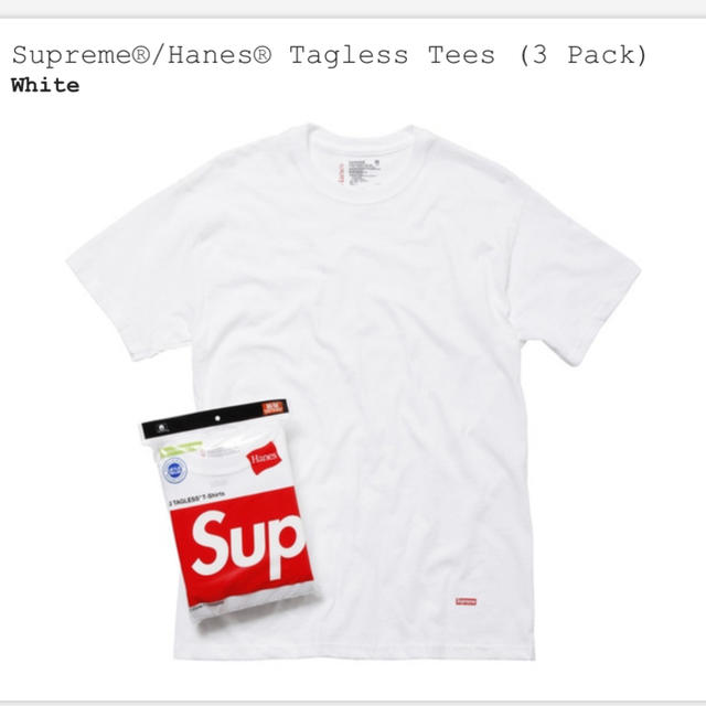 Supreme(シュプリーム)のsupreme  Hanes   taglesg Tees  3pack メンズのトップス(Tシャツ/カットソー(半袖/袖なし))の商品写真