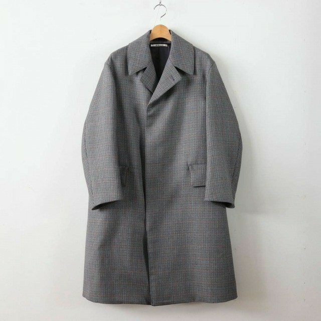 COMOLI(コモリ)の新品 AURALEE DOUBLE FACE CHECK LONG COAT メンズのジャケット/アウター(ステンカラーコート)の商品写真