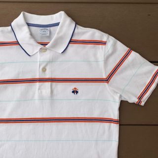 ブルックスブラザース(Brooks Brothers)の古着 90s Brooks Brothers 半袖 ポロシャツ ボーダー 白(ポロシャツ)