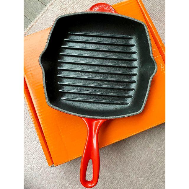 LE CREUSET(ルクルーゼ)の【中古品】LE CREUSET スキレットグリルパン インテリア/住まい/日用品のキッチン/食器(鍋/フライパン)の商品写真