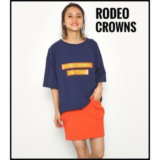 ロデオクラウンズ(RODEO CROWNS)の新品 RODEO CROWNS マルチ フライス スカート オレンジ M(ひざ丈スカート)