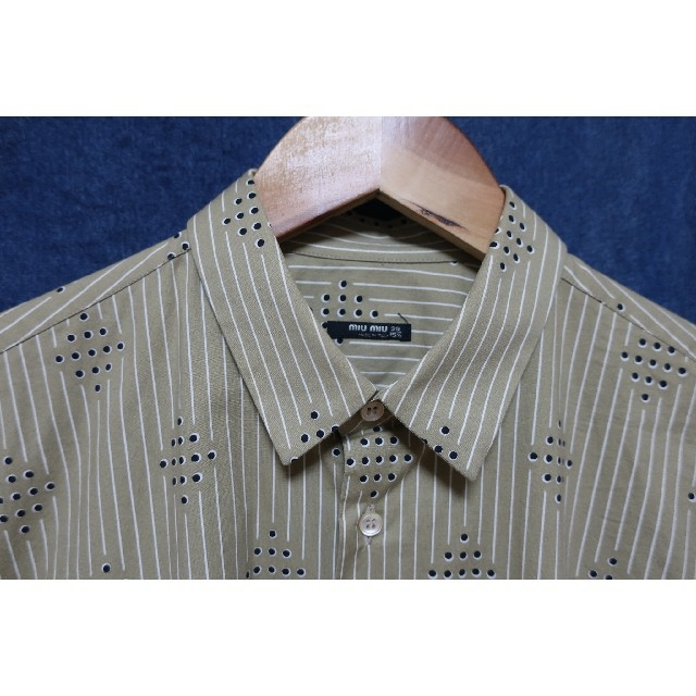 【MIU MIU】Strech Cloth Stripe Shirts