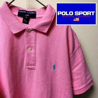 ポロラルフローレン(POLO RALPH LAUREN)の90s POLO SPORT ポロスポーツ ポロシャツ ピンク M(ポロシャツ)