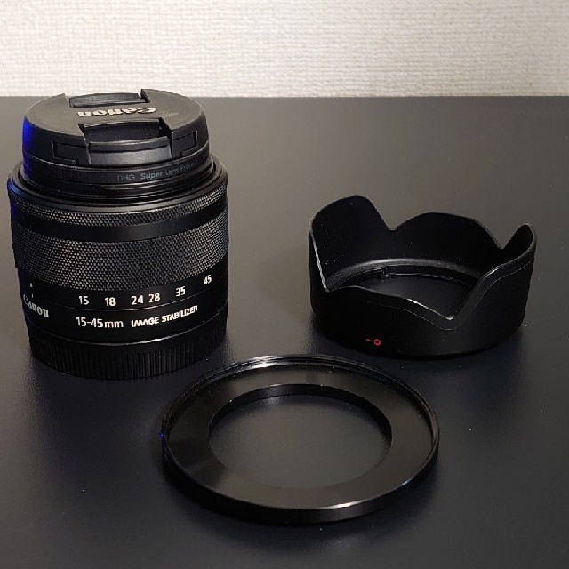 キヤノン canon 15-45 ミラーレス 一眼 美品 フィルター付