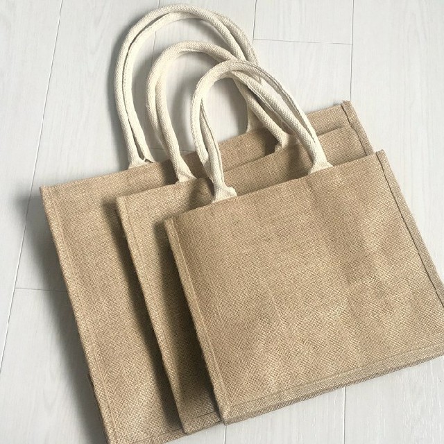 MUJI (無印良品)(ムジルシリョウヒン)の送料無料 ジュートマイバッグ a  無印良品 B5 A4 A3 3点セット レディースのバッグ(エコバッグ)の商品写真