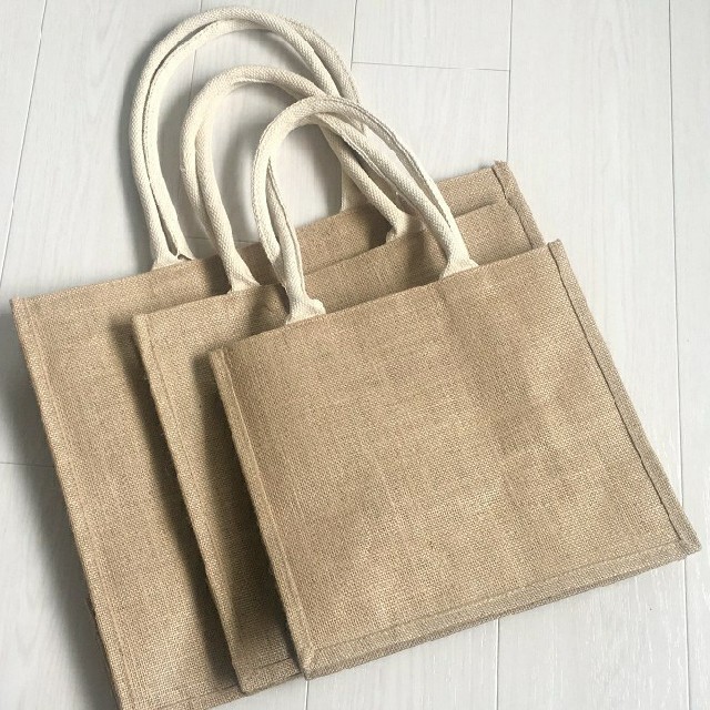 MUJI (無印良品)(ムジルシリョウヒン)の送料無料 ジュートマイバッグ b  無印良品 B5 A4 A3 3点セット レディースのバッグ(エコバッグ)の商品写真