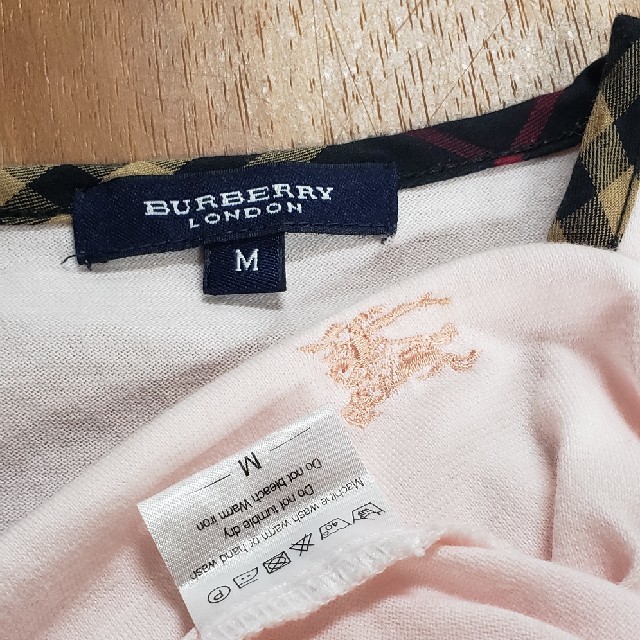 BURBERRY(バーバリー)のピピまま様専用バーバリーロンドン　Tシャツ　ピンク×ノバチェック レディースのトップス(Tシャツ(半袖/袖なし))の商品写真