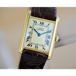 カルティエ(Cartier)の美品 カルティエ マスト タンク アイボリー LM Cartier (腕時計(アナログ))