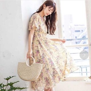 フィフス(fifth)の花柄シフォンワンピース(ロングワンピース/マキシワンピース)