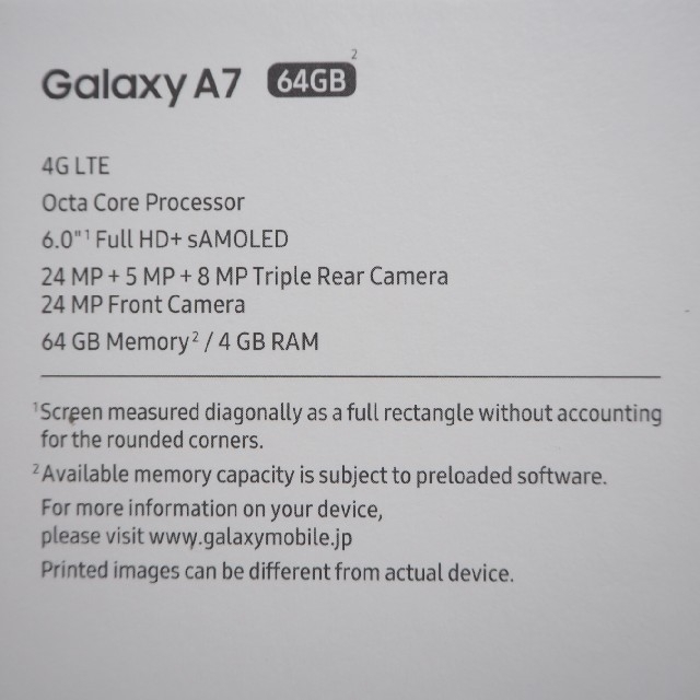 【新品未開封】Galaxy A7 BLACK 本体 SIMフリースマホ/家電/カメラ