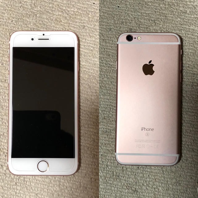 Apple(アップル)の値下げ★売りきり！iPhone 6s ローズゴールド ガラスフィルム付 スマホ/家電/カメラのスマートフォン/携帯電話(スマートフォン本体)の商品写真