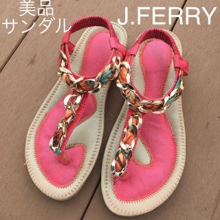 エスペランサ(ESPERANZA)のJ.FERRY ジェイフェリー　ピンク　スカーフ　トング　サンダル　24㎝(サンダル)