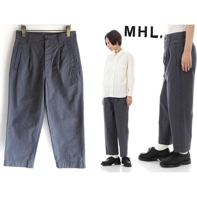 スイーツ柄 ブルー MHL. ワイドパンツ - ワークパンツ/カーゴパンツ