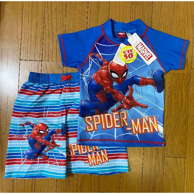 MARVEL(マーベル)の新品 100cm ★ スパイダーマン 水着 ラッシュガード セット キッズ/ベビー/マタニティのキッズ服男の子用(90cm~)(水着)の商品写真