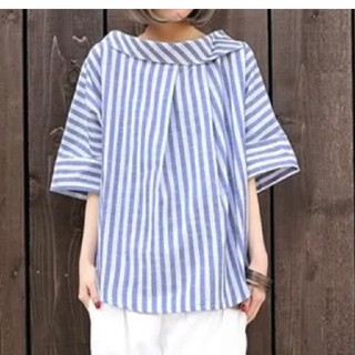 オシャレウォーカー somariアシメデザインストライプシャツ(Tシャツ(半袖/袖なし))