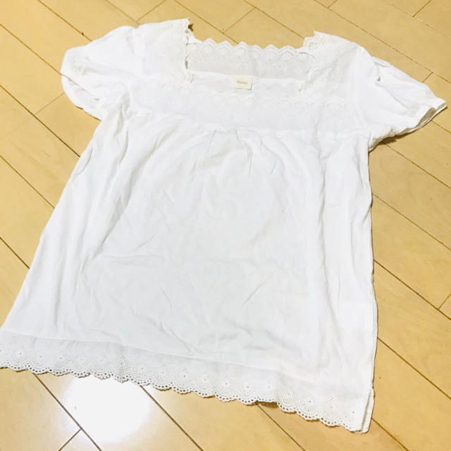 Techichi(テチチ)のレース　カット　Tシャツ　テチチ　白 レディースのトップス(Tシャツ(半袖/袖なし))の商品写真