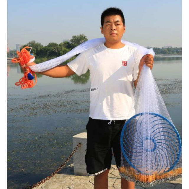 投網 投げ網 3.5kg テグス 小魚 漁網 釣具 網目1cmスポーツ/アウトドア