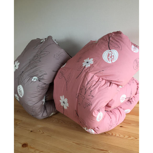2枚セット【シビラ】羽毛布団（150×210）（リブレ）ピンク グレー各1枚