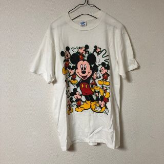 ディズニー(Disney)のUSA製 velva sheen Tシャツ ミッキー ディズニー 白 ホワイト(Tシャツ/カットソー(半袖/袖なし))