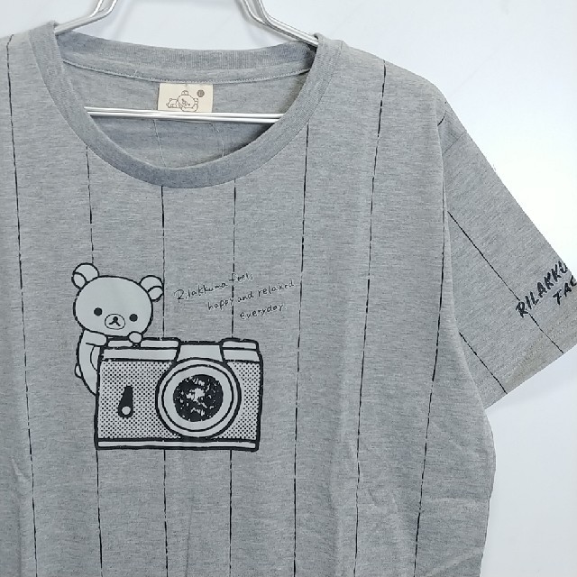 サンエックス(サンエックス)の新品 Lサイズ Tシャツ リラックマ キイロイトリ サンエックス 灰 8354 レディースのトップス(Tシャツ(半袖/袖なし))の商品写真