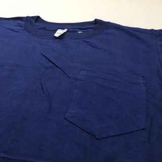 アートヴィンテージ(ART VINTAGE)のデッドストック フランス製 NAVY 紺 ポケT デッド 無地T フレンチワーク(Tシャツ/カットソー(半袖/袖なし))