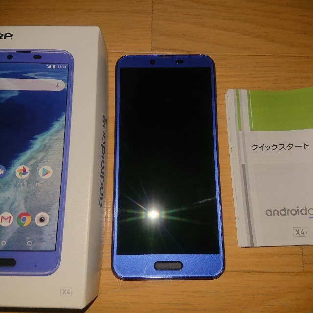 ワイモバイル Android One X4 オーシャンブルー シムロック解除　利