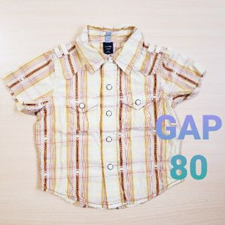 ベビーギャップ(babyGAP)のbabyGAP⭐イエロー半袖シャツ⭐80(シャツ/カットソー)