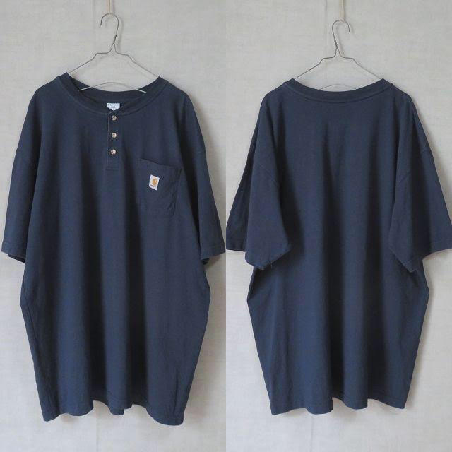 carhartt(カーハート)の90s カーハート ヘンリーネック ビッグTシャツ 古着女子 vintage レディースのトップス(Tシャツ(半袖/袖なし))の商品写真