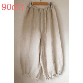 HM＊暑い日のための裾絞りパンツ＊麻色リネン 90cm(カジュアルパンツ)