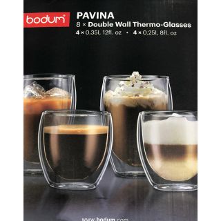 ボダム(bodum)のbodum ボダム　パヴィーナ ダブルウォールグラス 8個セット(グラス/カップ)