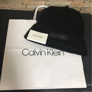 カルバンクライン(Calvin Klein)の新品 未使用 タグ付き カルバンクライン ニット 帽子 ブラック(ニット帽/ビーニー)