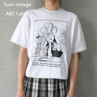 サンタモニカ(Santa Monica)の90s USA製 アートTシャツ 古着女子 vintage(Tシャツ(半袖/袖なし))