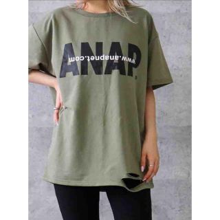 アナップ(ANAP)のANAP ロゴダメージミニ裏毛Tシャツ(Tシャツ(半袖/袖なし))