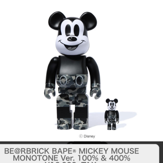 BE@RBRICK BAPE Mickey Mouse 400%&100%ver