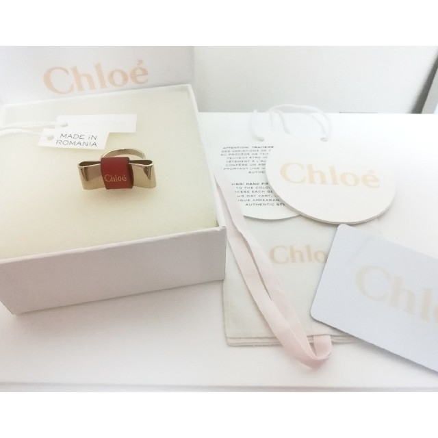 Chloe  【新品  未使用】 リボン赤 リング 1