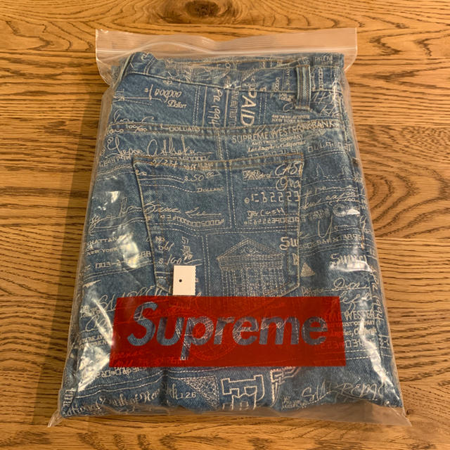 新品★ checks embroidered jean★supreme