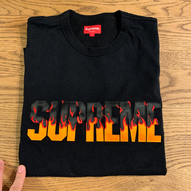 セット美品L★supreme FLAME s/s TOP