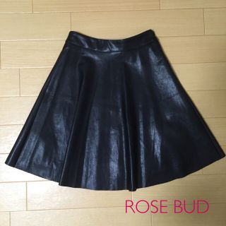 ローズバッド(ROSE BUD)のROSE BUD レザースカート♡(ひざ丈スカート)