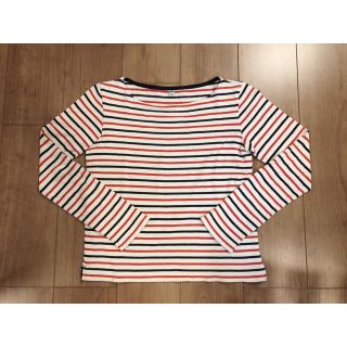 ユニクロ(UNIQLO)のユニクロ ボーダーカットソー 長袖 S ボードネック ボートネック(カットソー(長袖/七分))