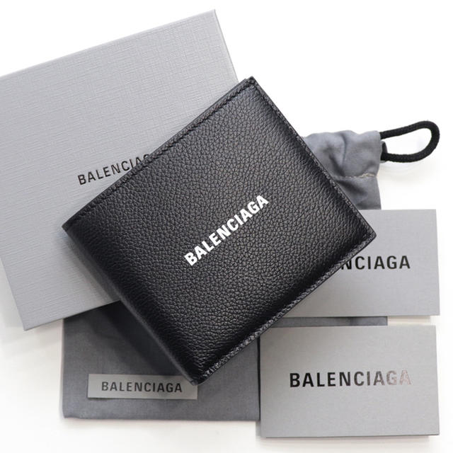 Balenciaga(バレンシアガ)のバレンシアガ キャッシュ 二つ折り財布 メンズ ロゴ ウォレット ブラック 人気 メンズのファッション小物(折り財布)の商品写真