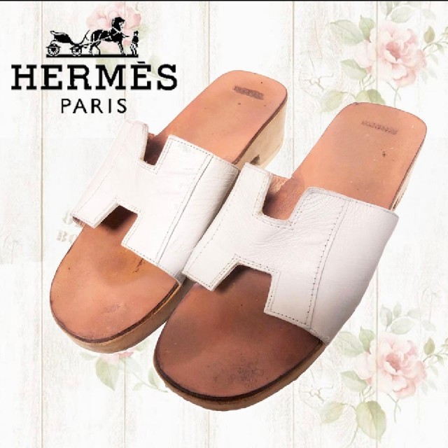 Hermes　サンダル　白／ホワイト