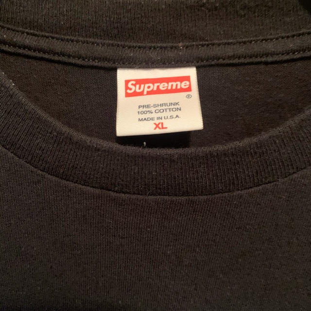 supreme ボックスロゴ Tシャツ　黒x紫　XL