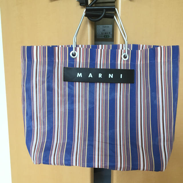 MARNI マルニ カフェ ボーダー ストライプ バッグ - トートバッグ